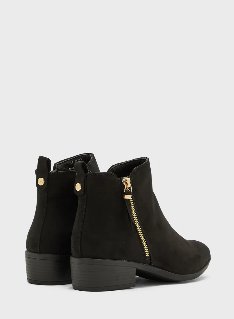 DOROTHY PERKINS Macro Zip Detail Ankle Boot