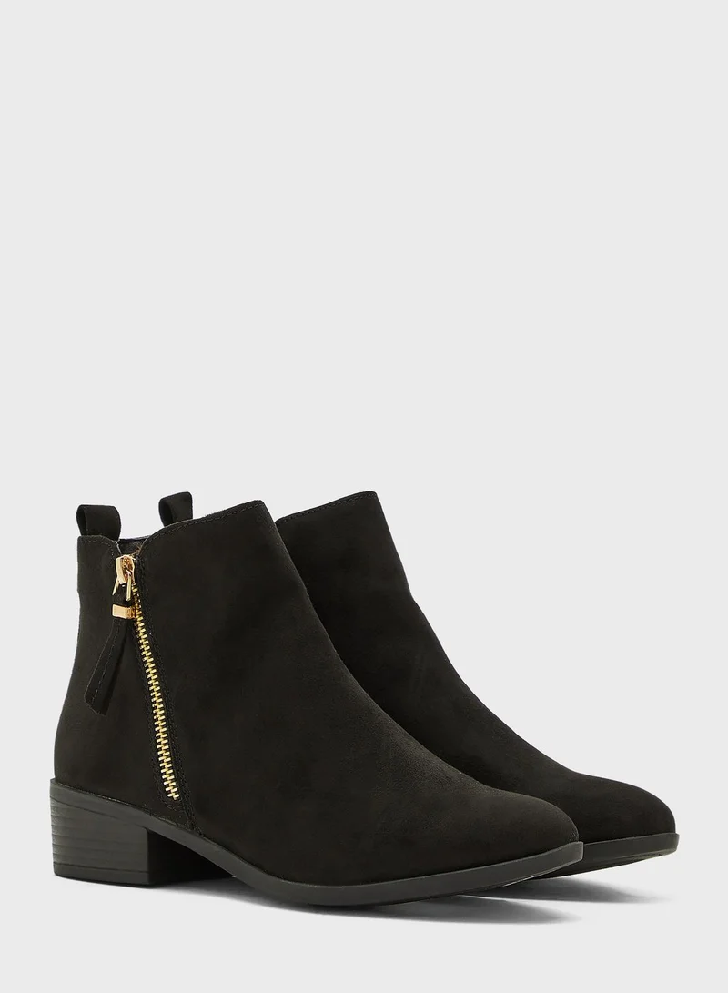 DOROTHY PERKINS Macro Zip Detail Ankle Boot