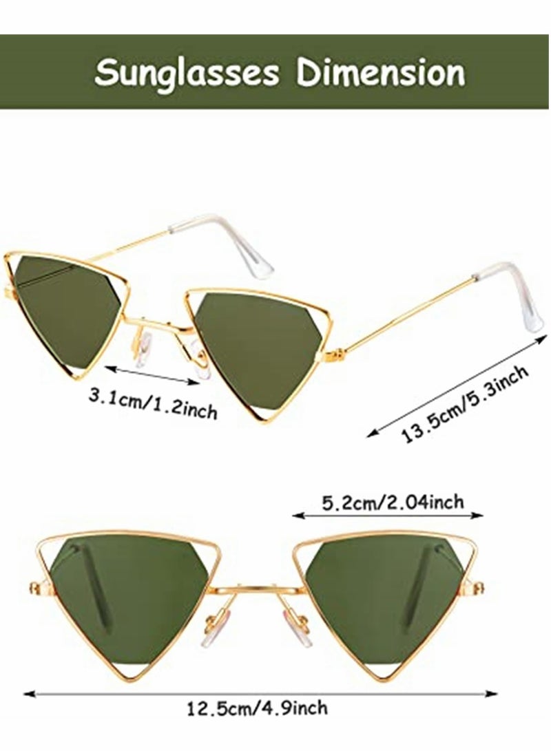 KASTWAVE Sunglasses, Trendy Punk, Triangular Cutout, Fashion Metal, Vintage Retro, Classic Triangle Sunglasses Candy Color Cat-eye Glasses, for Adults, 4 Pairs - Image 4