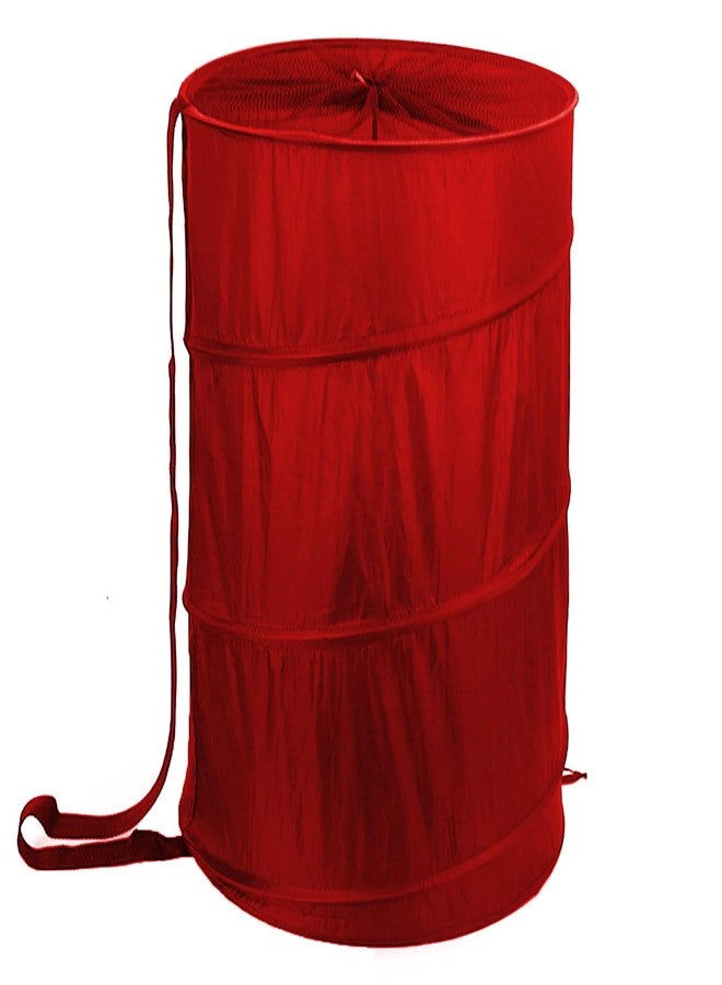 BATTOO Collapsible Laundry Baskets- Foldable Hamper for Laundry Extra Large Pop Up Laundry Hamper 107L with Long Straps Drawstring Clothes Hamper for Bathroom, Campout, Dorm or Travel Red - Image 1