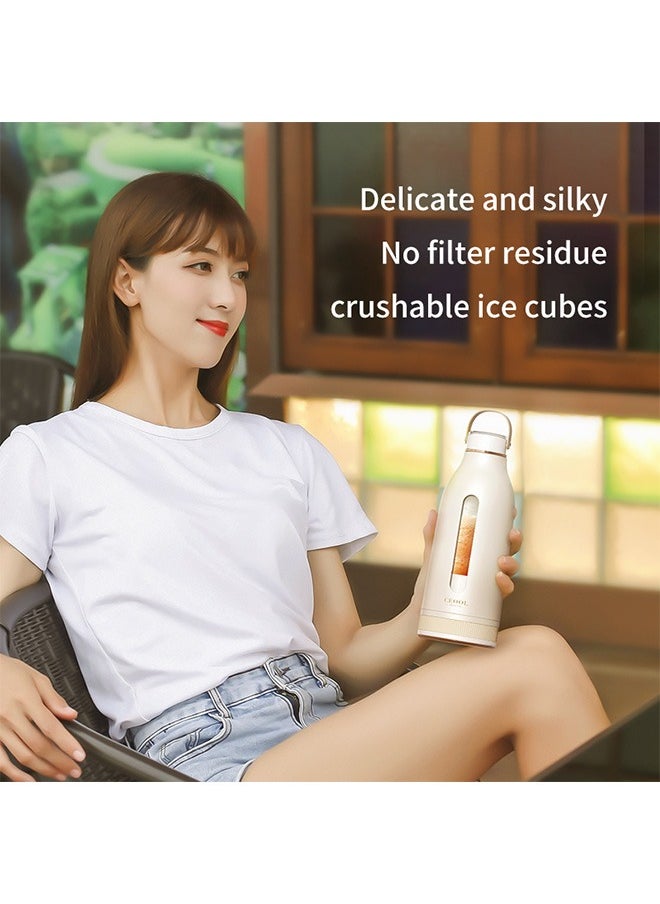 Personal Blender for Smoothies, 4-Blade Portable Blender, USB Rechargeable with handle, 400ml Large Capacity, Portable Juicer Cup for Sports, Travel, Home, Gym