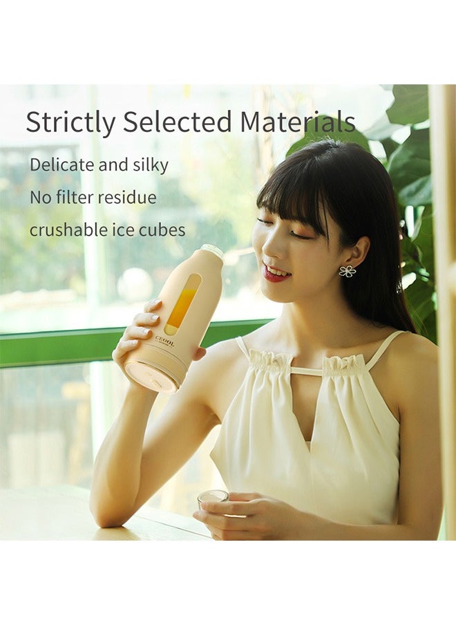 Personal Blender for Smoothies, 4-Blade Portable Blender, USB Rechargeable with handle, 400ml Large Capacity, Portable Juicer Cup for Sports, Travel, Home, Gym