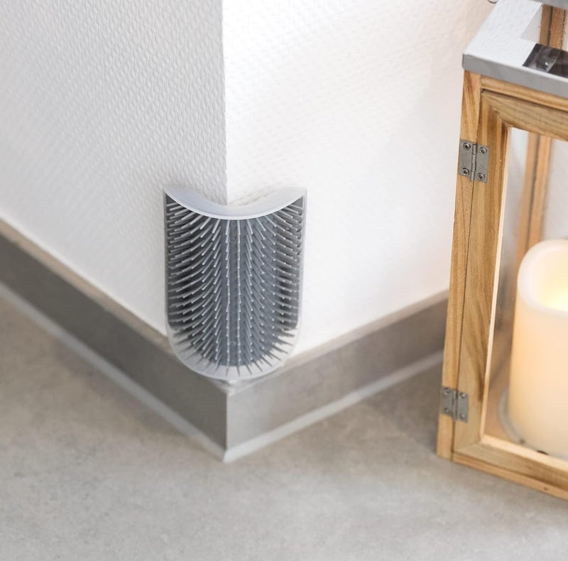 Trixie Self Cat Grooming Brush and Stick to Wall Body, Corner Scratching Comb, Self-Massage Tool for Long and Short Fur Kittens, Cats and Pets - 8 X 13 Cm, Grey - Image 2