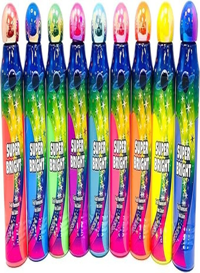 Dab-O-Ink Super Bright - 3 oz. Fluorescent Bingo Daubers, Multi-Color Rainbow Set, 9 Pack - Image 1