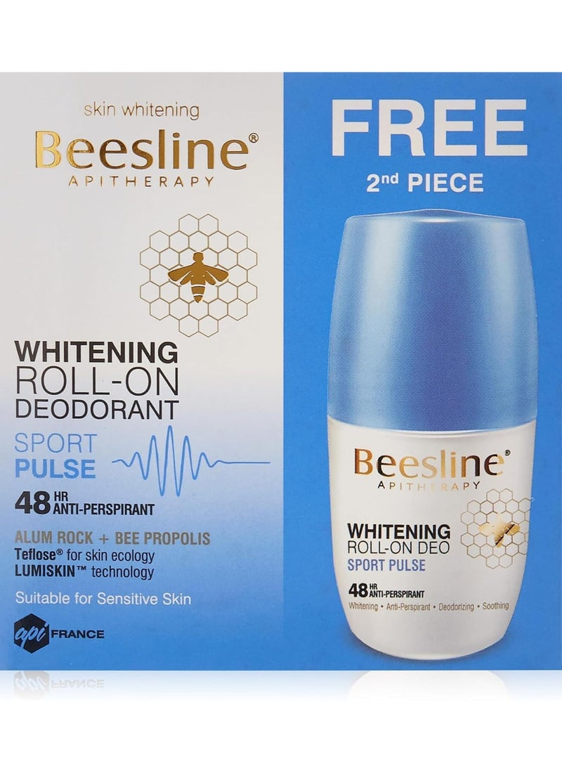 Beesline 2 Pieces Natural Whitening Roll On Deo Sport Pulse 50ml - Image 1