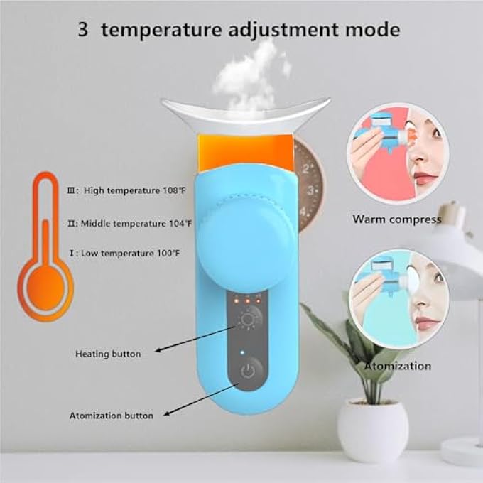 KASTWAVE Heated Nano Eye Mist Sprayer,Portable Eye Mister with Moist Heat for Relief Dry Eyes and Stye,Eye Dropper Tool,Rechargeable Electric Eye Steamer for Eyelid,Eye Skin Care and Eye SPA for Women - Image 3