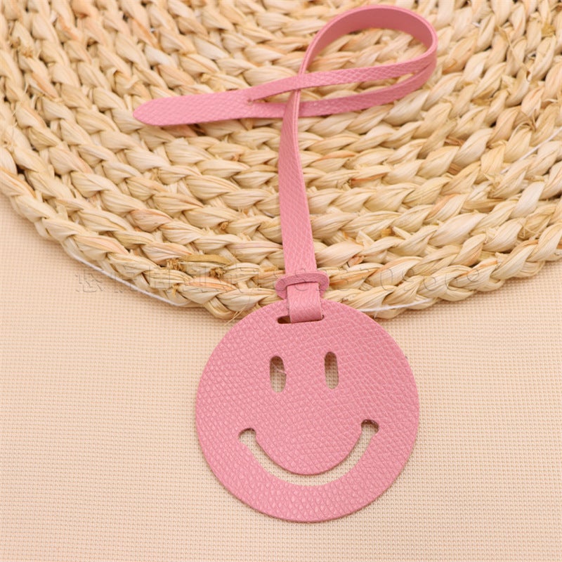 Leather Fashion Leather Smile Shape Handbag Pendant Ornaments Women'S Handbag Bag Smiley Face Pendant - Image 1
