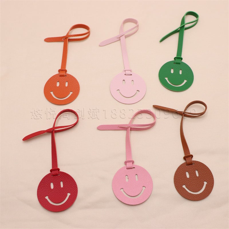 Leather Fashion Leather Smile Shape Handbag Pendant Ornaments Women'S Handbag Bag Smiley Face Pendant - Image 5