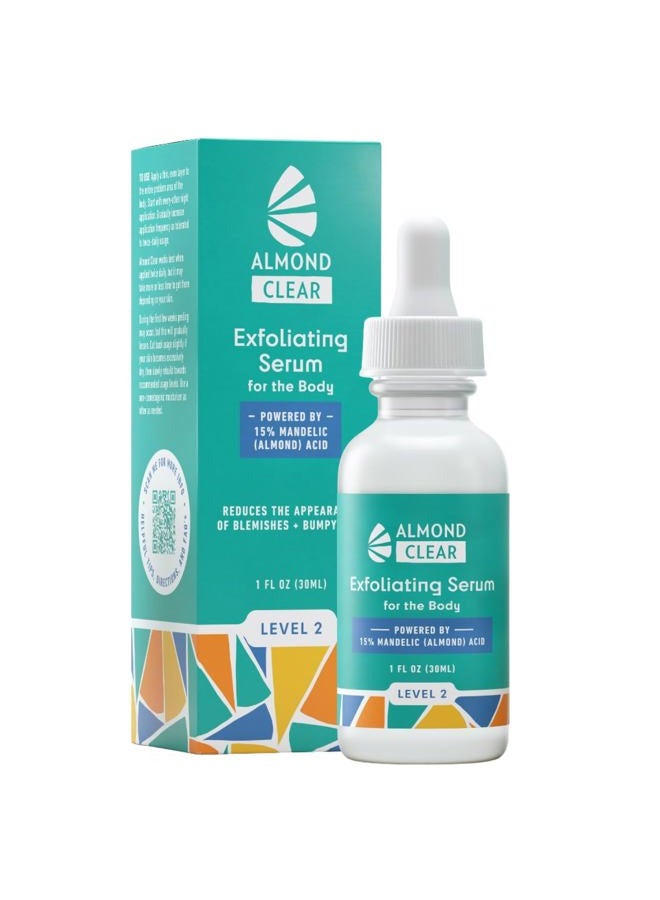 Almond Clear سيروم تنظيف الجسم، المستوى 2 - تركيبة متقدمة لحب الشباب الشديد، التهاب الجريبات - حمض الماندليك، 1 أونصة سائلة - Image 1