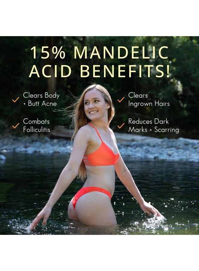 Almond Clear سيروم تنظيف الجسم، المستوى 2 - تركيبة متقدمة لحب الشباب الشديد، التهاب الجريبات - حمض الماندليك، 1 أونصة سائلة - Image 4