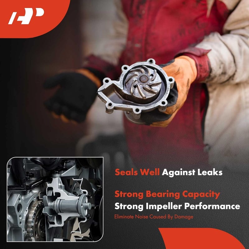A-Premium Engine Water Pump with Gasket & Pulley - Image 4