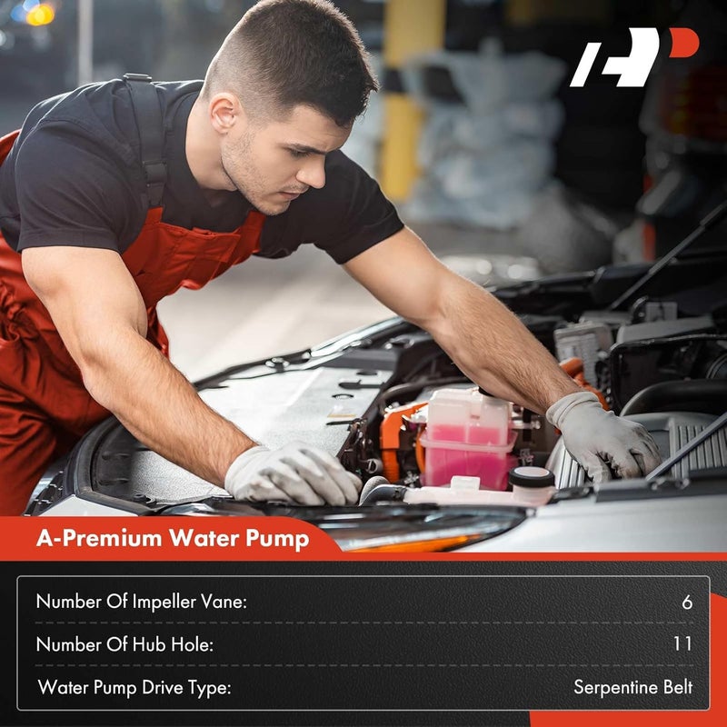 A-Premium Engine Water Pump with Gasket & Pulley - Image 2