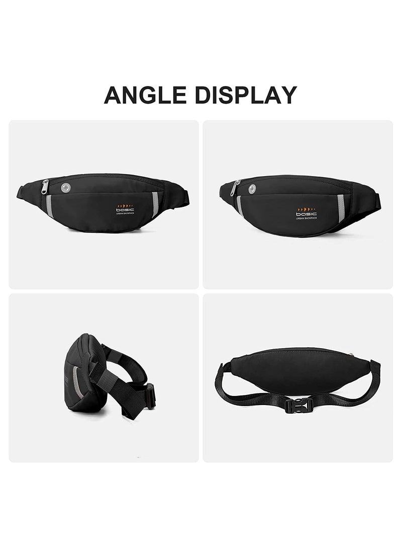 SYOSI Fanny Packs for Women Fashionable Crossbody Bags Belt bags Multi-color Waterproof Waist Bag Plus Size Fanny Pack for Men with Headphone Jack for Running Fit All Phones Black  - Image 4