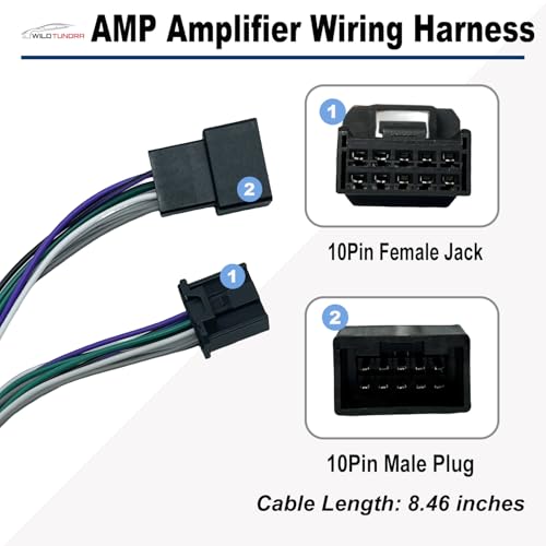 WildTundra Car Stereo AMP Amplifier Subwoofer Speaker Wiring compatible with Toyota 20182022NonJBL Radio Stereo THarness Subwoofer Amplifier Install Cable Adapter Camry RAV4 Tacoma Corolla Improve Car Sound - Image 3