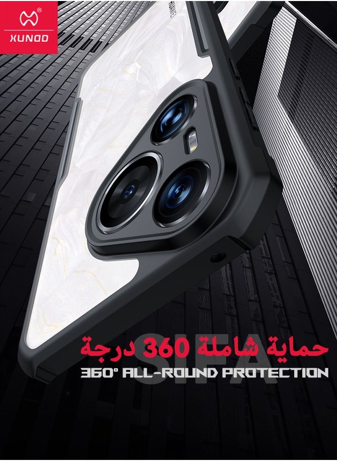 إكسوند حافظة هواوي Pura 70 مع حبل، لوحة خلفية من الأكريليك الشفاف + غطاء إطار ناعم أسود من مادة TPU، حافظة معتمدة مقاومة للسقوط من الدرجة العسكرية SGS، غطاء خلفي فائق مضاد للسقوط لهاتف هواوي P70، شفاف/أسود  - Image 4
