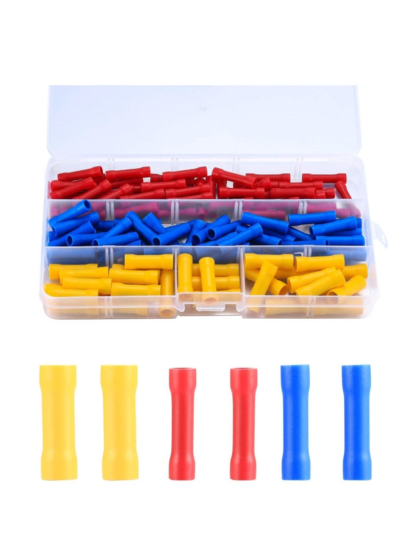 Insulated Straight Wire Terminal Connectors,120 PCS Butt Splice Connectors, Automotive Cable Crimp Terminals, Electrical Butt Crimp Connectors(Blue, Red, Yellow) - Image 4