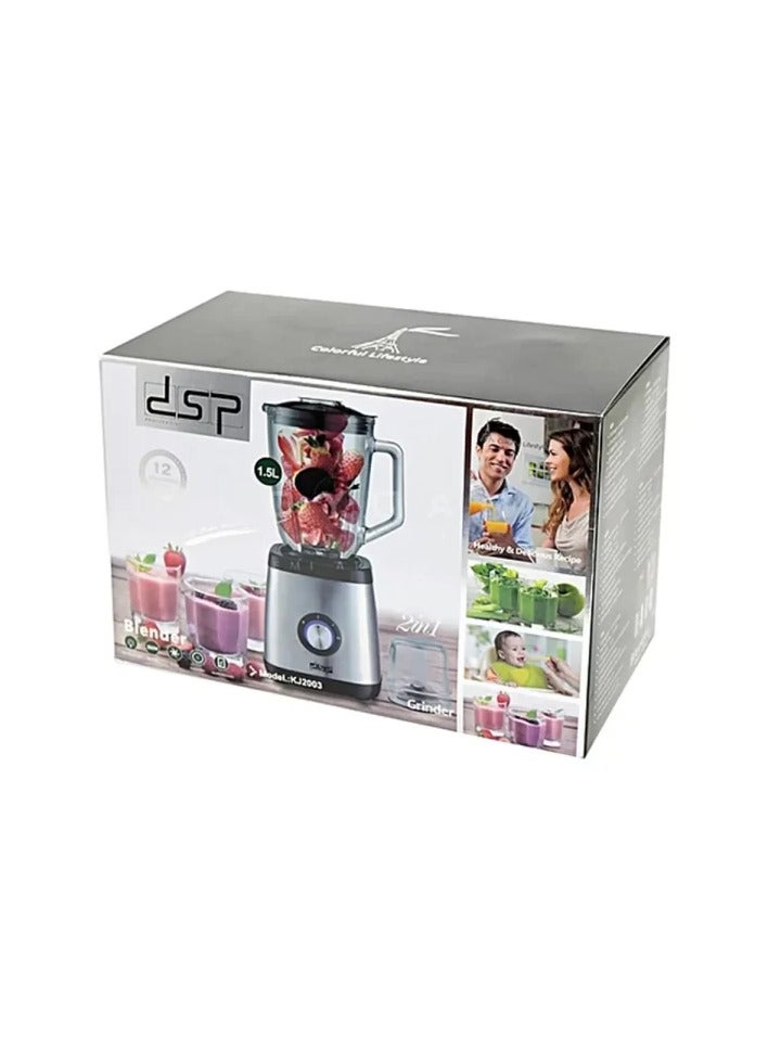 DSP DSP Food Processor Mixer KJ2003-1.5 L ,Tempered Glass Jar, Stainless steel serrated blades - Image 5
