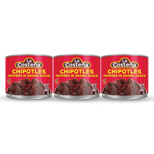 La Costeña Chipotle Peppers in Adobo Sauce - Smoked Spicy Peppers Chipotle in Adobo Sauce - Mexican Food, Taco, Enchiladas & Salsa - Hot Pickled Vegetables - 12oz, 3 Pack Canned Vegetables - Image 2