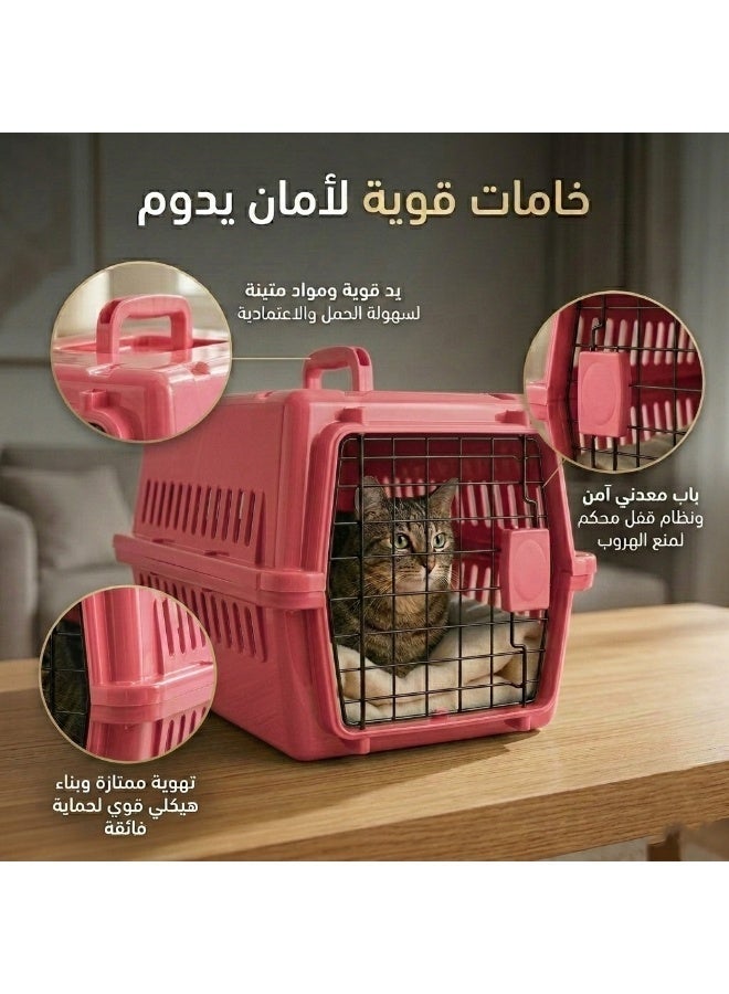 بوكس تنقل للقطط والكلاب الصغيرة – خفيفة التهوية، مريحة، معتمدة للطيران – مثالية للنقل، النزهات، والرحلات الجوية - Image 3