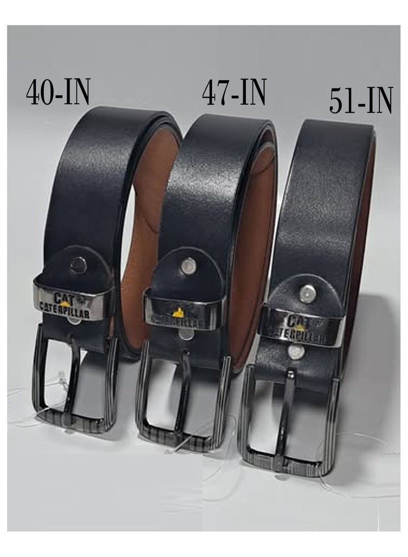 CATERPILLAR Unisex Calderwood Leather Belt Black - Image 1