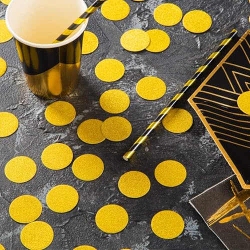 SVM CRAFT® (circle), Glitter Confetti Circles Wedding Party Decor and Table Decor, 1.2’’ in Diameter (glitter gold,200pc) - Image 2