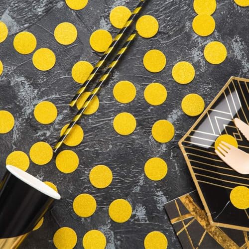 SVM CRAFT® (circle), Glitter Confetti Circles Wedding Party Decor and Table Decor, 1.2’’ in Diameter (glitter gold,200pc) - Image 3