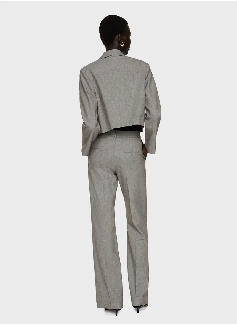 MANGO Casual High-Waist Flared Trousers