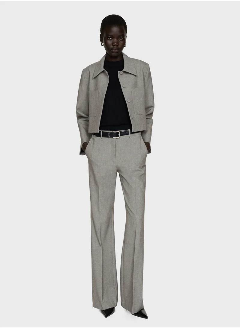 MANGO Casual High-Waist Flared Trousers