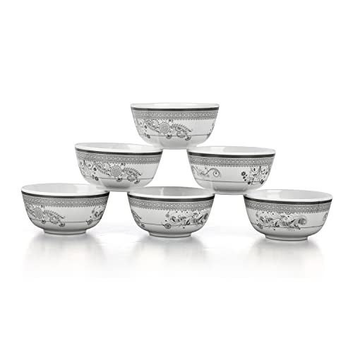 Superware | Pure Melamine | Bowl Set – Silver Lace 4” (6 nos.) | Stain Free, Glazed Finish - Image 2