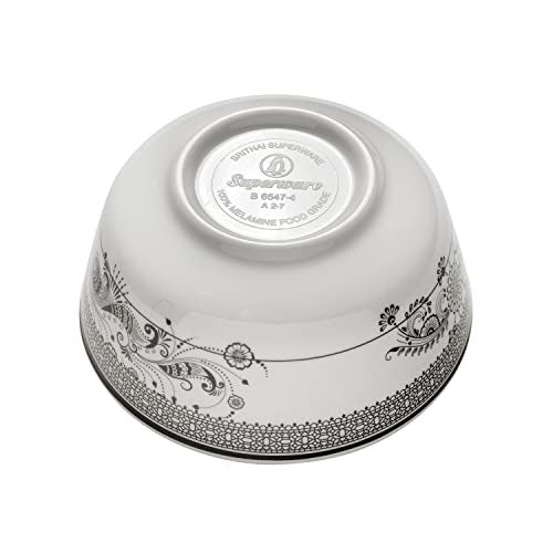 Superware | Pure Melamine | Bowl Set – Silver Lace 4” (6 nos.) | Stain Free, Glazed Finish - Image 4