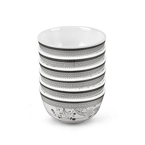 Superware | Pure Melamine | Bowl Set – Silver Lace 4” (6 nos.) | Stain Free, Glazed Finish - Image 1