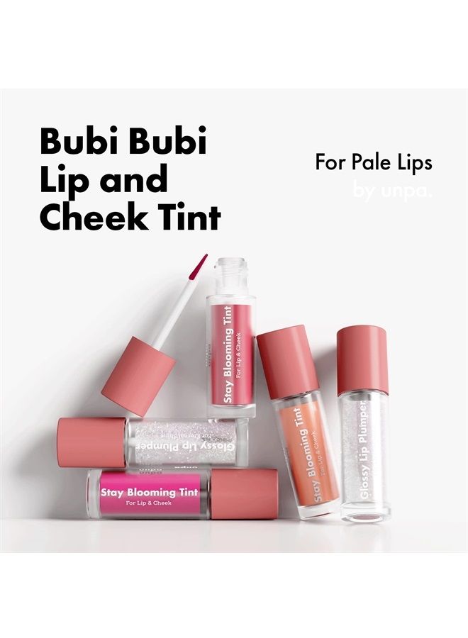 unpa Bubi Bubi Stay Blooming Lip and Cheek Tint (Hydrangea Coral) Lip and Cheek Stain Red Moisturizing Lip Tint Korean Makeup | Hydrating Lip Tint Liquid Blush Water Tint Lip Stain for Dry & Pale Lips - Image 2