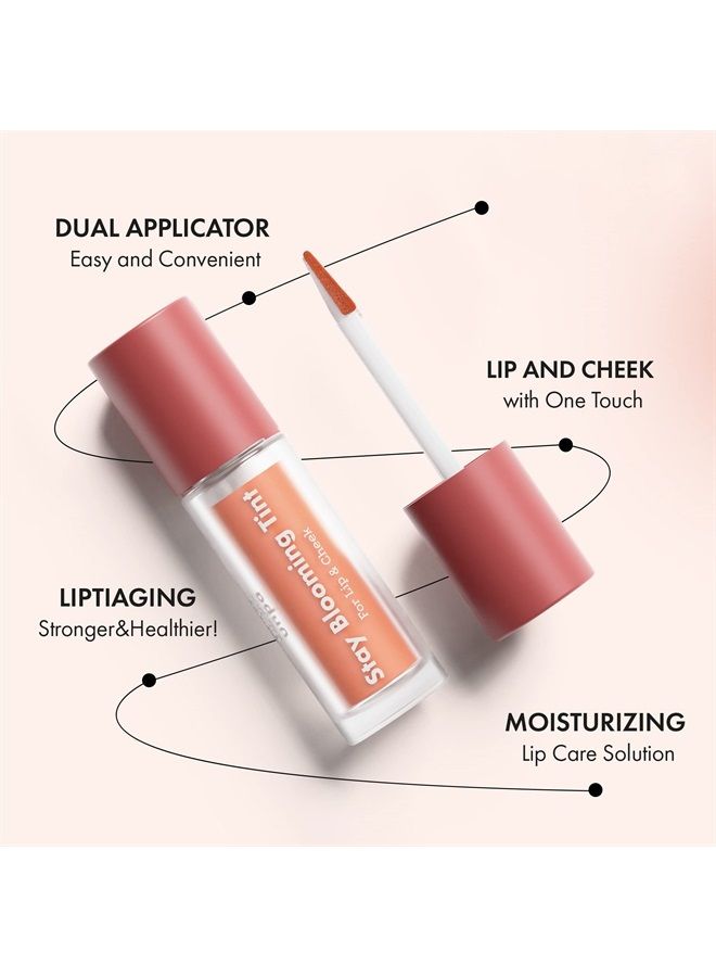 unpa Bubi Bubi Stay Blooming Lip and Cheek Tint (Hydrangea Coral) Lip and Cheek Stain Red Moisturizing Lip Tint Korean Makeup | Hydrating Lip Tint Liquid Blush Water Tint Lip Stain for Dry & Pale Lips - Image 3