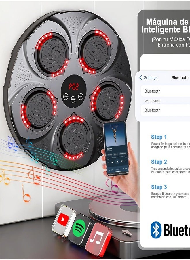 Fitness World - Smart Electronic Music Boxing Machine for Men with Gloves Toy Wall Mounted Boxing Machine Smart Boxing Target, Wall Mounted Punching Bag Punching Equipment for Boxing Training - Image 1