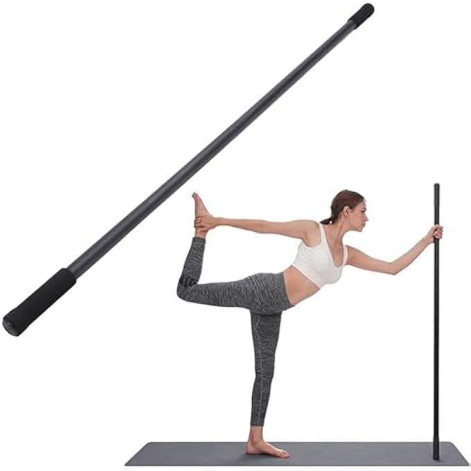 rayihni عصا يوغا بطول 5 أقدام، عصا مرنة قابلة للتعديل من الفولاذ المتين، مع 4 قضبان فولاذية ومقابض من الفوم، لتحسين الحركة والمرونة والتوازن، عصا تمارين للياقة البدنية - Image 2