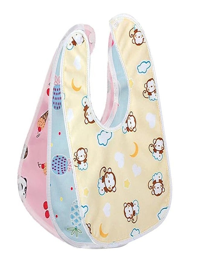 Tod PooL مرايل تود بول للأطفال، قطن سريع الجفاف - مرايل تغذية للجنسين للأولاد والبنات | ناعمة، ماصة، خفيفة الوزن | سهلة التنظيف، أزرار كبس قابلة للتعديل | ألوان متنوعة - أصفر، وردي، وأزرق سماوي (مجموعة من 12 قطعة) - Image 1