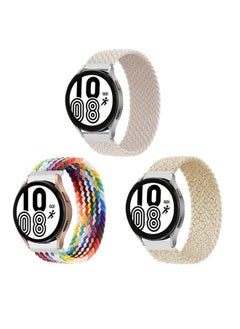 ALMNVO 3 pack Stretch Braided Solo Loop Nylon Bands for Samsung Galaxy Watch 5 40mm 44mm/LTE 44mm/5 Pro 45mm/4 40mm/4 classic 46mm/42mm/3 41mm/Active,Elastics Wristband,20mm-S  - Image 1