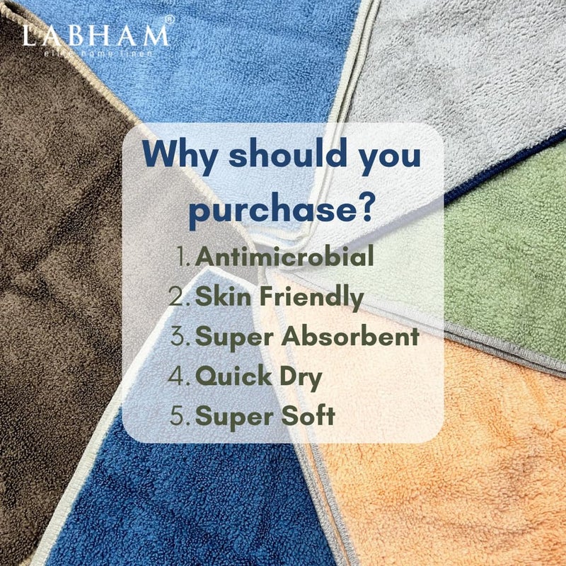 LABHAM - Insignia 450GSM High Absorbant, Super Soft, Anti Microbial, Bath Towel (75cm x 150cm), Pack of 1 - Walnut - Image 4