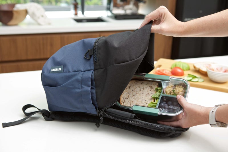 Smash Microwave Safe Stainless Steel 3 Compartment Bento Lunch Box, 44oz - Image 3