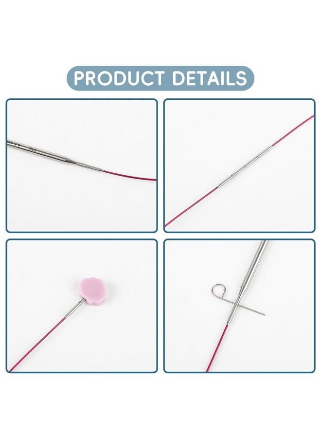 Froggod 9 Pairs Interchangeable Circular Knitting Needle Set with Crochet Hooks and Case – Stainless Steel and Aluminum for Beginners & Advanced Knitters | Ideal for DIY Knitting Projects, Sweaters - Image 3