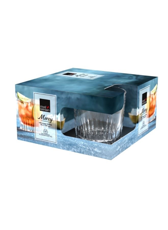royal leerdam ROYAL LEERDAM 4-Piece Mercy Beverage Glass Set, 280ml, Premium Crystal Tumblers for Water, Juice, and Cocktails - Image 3