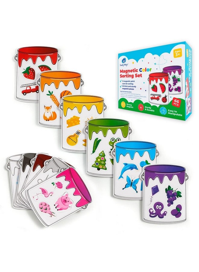 Simply magic 11 Jars Magnetic Color Sorting Set - Color Sorting Toys for Toddlers, Magnetic Shapes, Learning Colors Recognition Magnets, Color Matching Games for Toddlers, Preschool Circle Time - Image 1