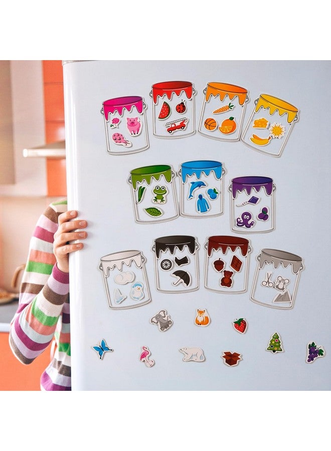Simply magic 11 Jars Magnetic Color Sorting Set - Color Sorting Toys for Toddlers, Magnetic Shapes, Learning Colors Recognition Magnets, Color Matching Games for Toddlers, Preschool Circle Time - Image 5