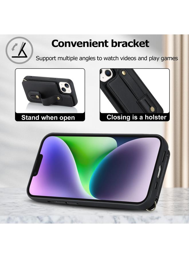 S-TOP Case For iPhone 13 Pro Max Wristband Vertical Flip Wallet Back Cover Phone Case - Image 5
