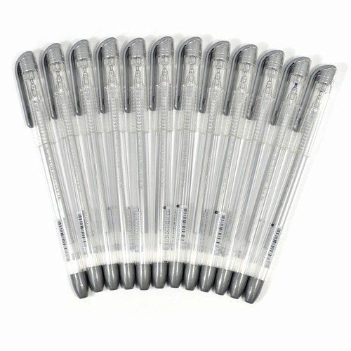 Dong-a My Metal Gel Ink 0.7mm Roller Ball Pen - Silver Colors 12 Pcs 1 Dozen (Pack of 12 Pens) - Image 2
