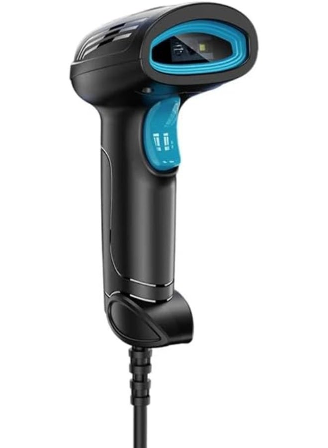 يسيدو ماسح ضوئي للباركود سلكي USB 1D 2D قارئ رموز QR ماسح ضوئي محمول POS للبيع بالتجزئة والمستودعات والمكاتب (أسود) - Image 1