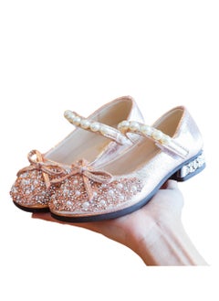 Generic Girls shoes little girl leather shoes soft sole princess shoes children's crystal shoes  - Image 1