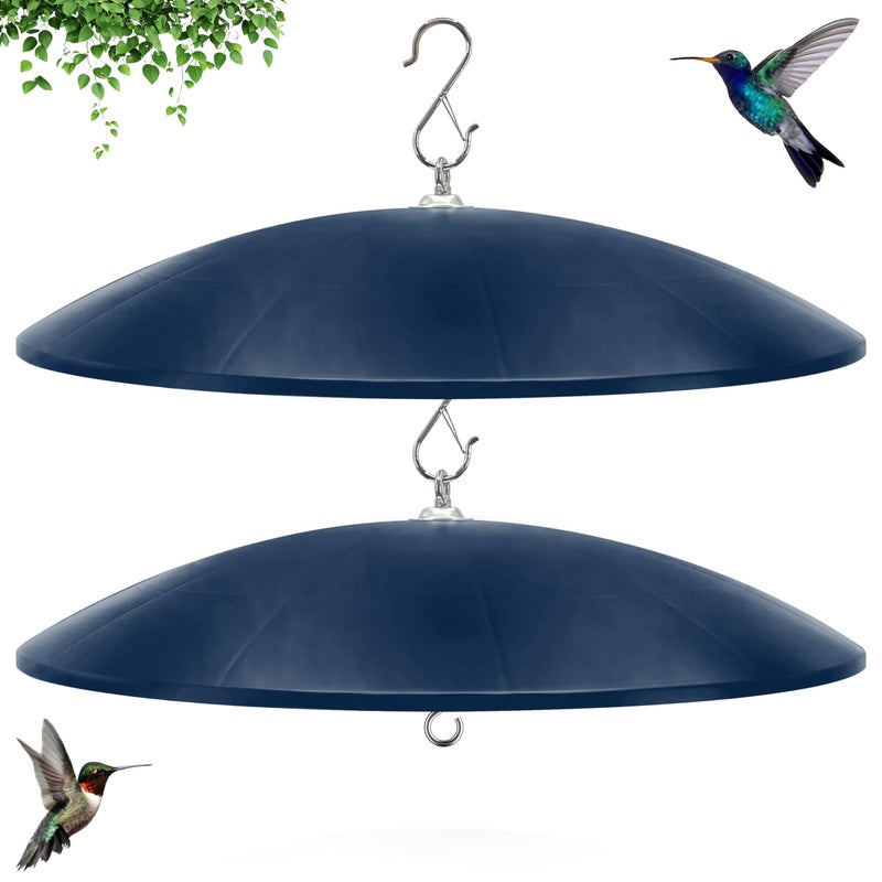 andergi 19.25-Inch Extra Large Squirrel Baffle,Hummingbird Feeder Shade Dome Cover, Bird Feeder Rain Guard, Hanging Squirrel Proof for Shepherd's Hook Outdoors (Blue) 2 Pack - Image 1