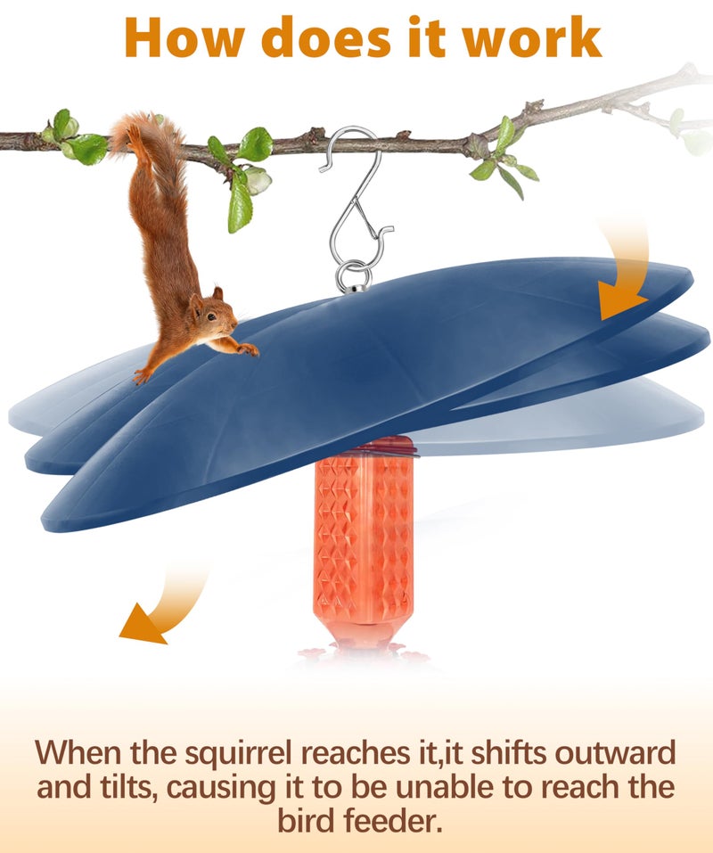 andergi 19.25-Inch Extra Large Squirrel Baffle,Hummingbird Feeder Shade Dome Cover, Bird Feeder Rain Guard, Hanging Squirrel Proof for Shepherd's Hook Outdoors (Blue) 2 Pack - Image 4