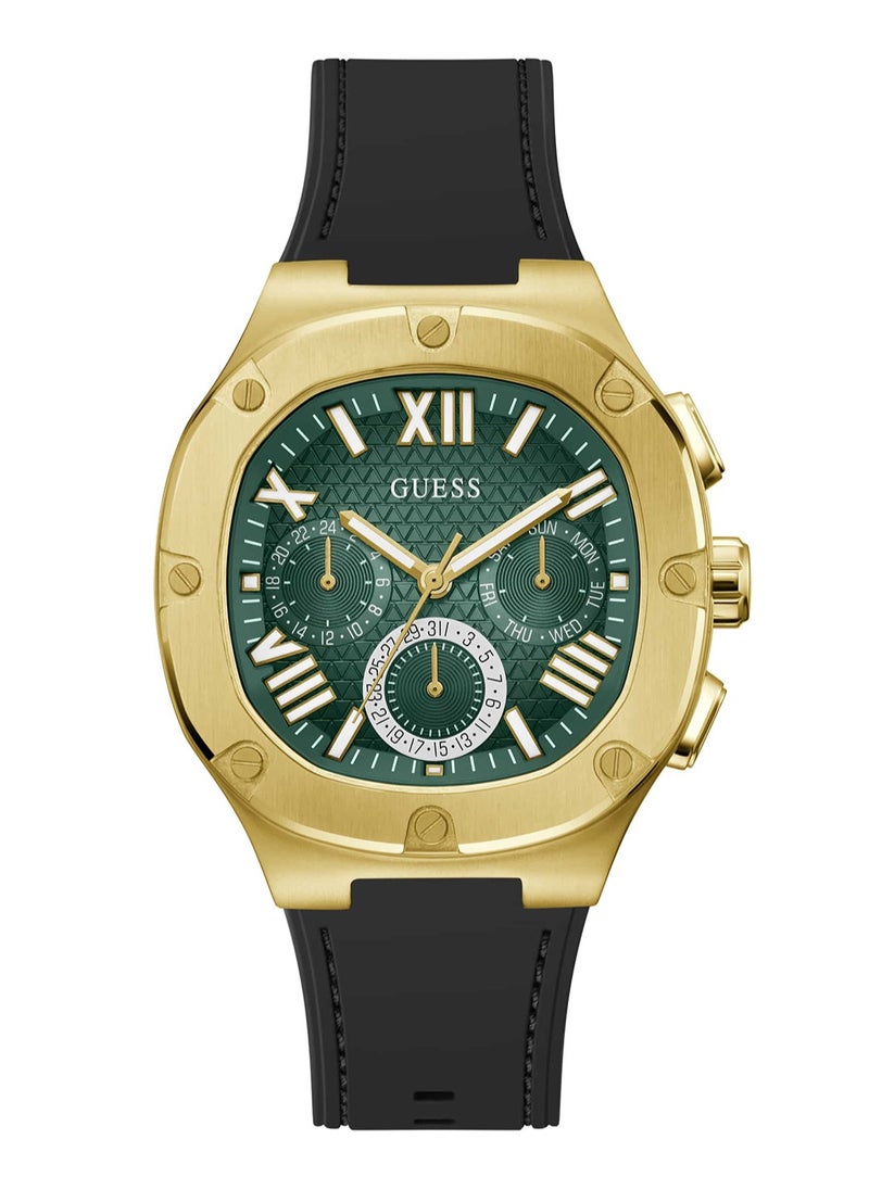 GUESS ساعة متعددة الوظائف للرجال بDial أسود وذهبي وأخضر - GW0571G3  - Image 1